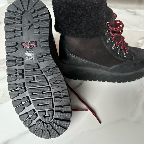 Coach G2857 Tyler Fold-over Shearling Boots In Black Size 8 - Picture 6 of 10